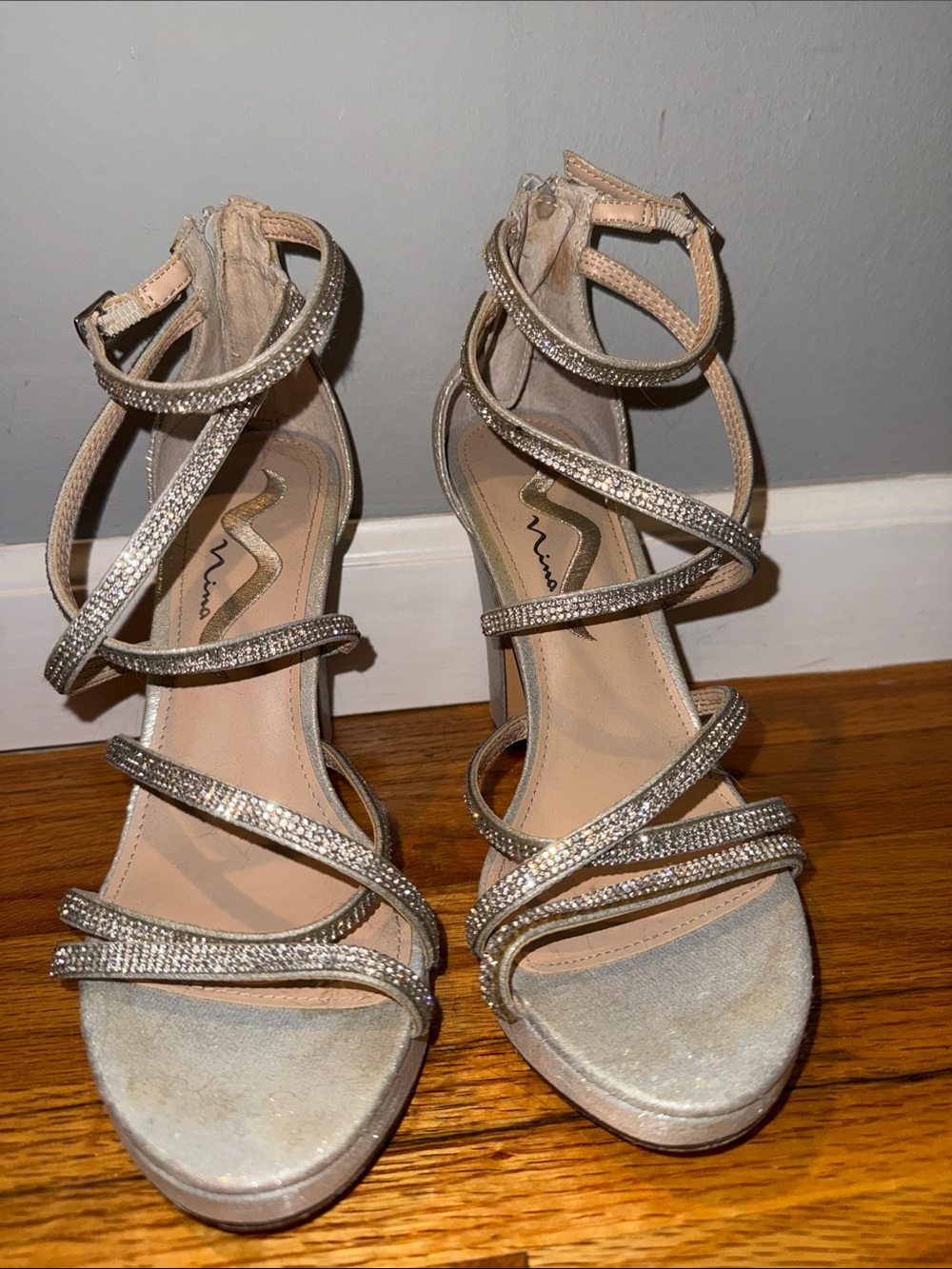 Sparky Silver Heels Size 9